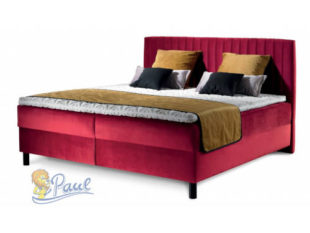 Kvalitní červená čalouněná dvoulůžková postel boxspring Reto