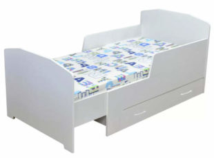 Bílá rostoucí dětská postel BAMBI s úložným prostorem