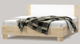 Levná manželská postel dub sonoma 180 x 200 cm včetně roštu