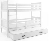 Bílá patrová postel výsuvnou posteli 80 x 190 cm