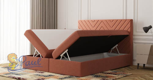 Kontinentální manželská postel s úložným prostorem včetně poštu a matrací