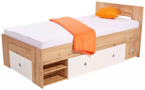 Praktická studentská postel s úložnými prostory