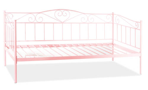 Romantická růžová holčičí kovová postel