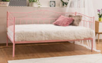 Růžová kovová postel pro dceru BIRMA 90