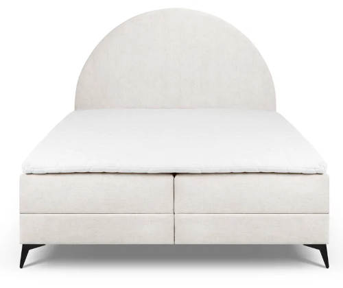 Kompletní bílá manželská postel retro kruhové čelo