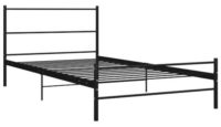 Levná černá kovová jednolůžková postel 90 x 200 cm