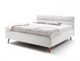 Bílá čalouněná manželská postel 180x200 cm
